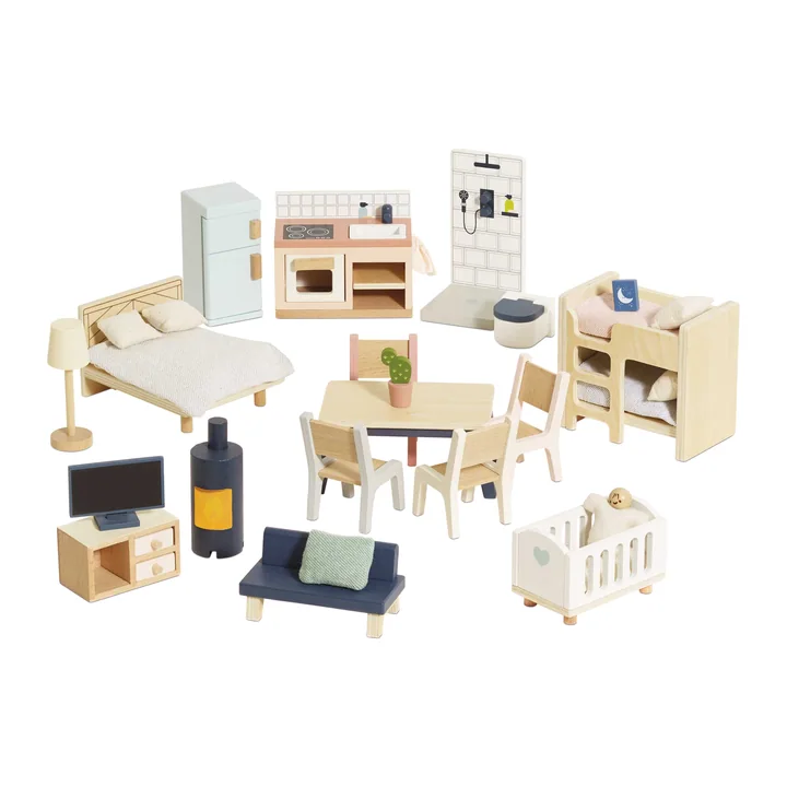 Кукольная мебель Базовый набор Премиум, 35 предметов — Le Toy Van, арт. ME040